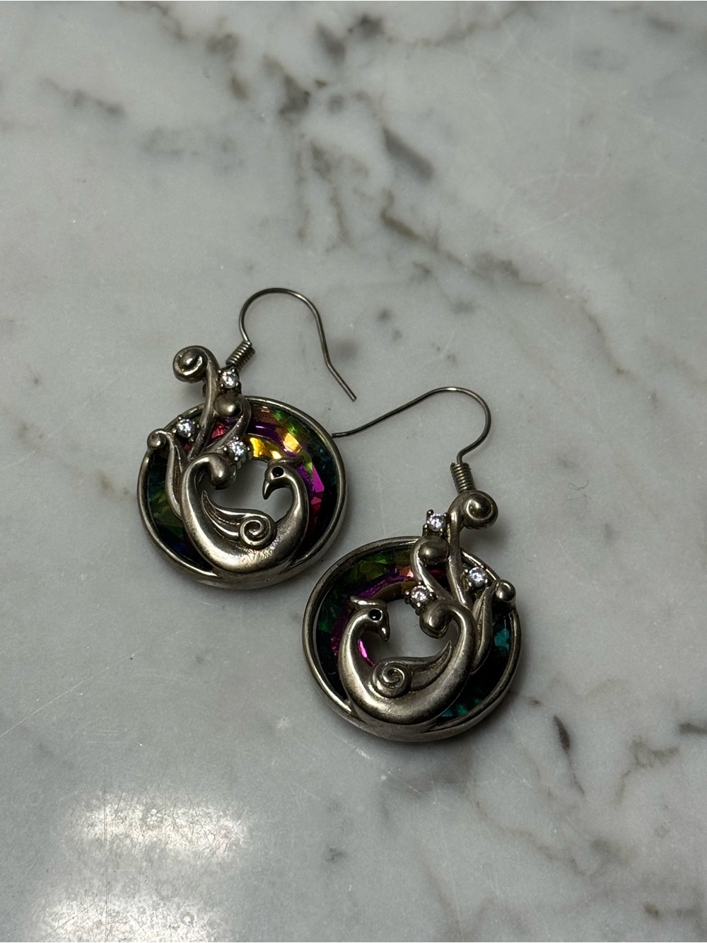 Pheonix Earrings with Iridescent Inlay